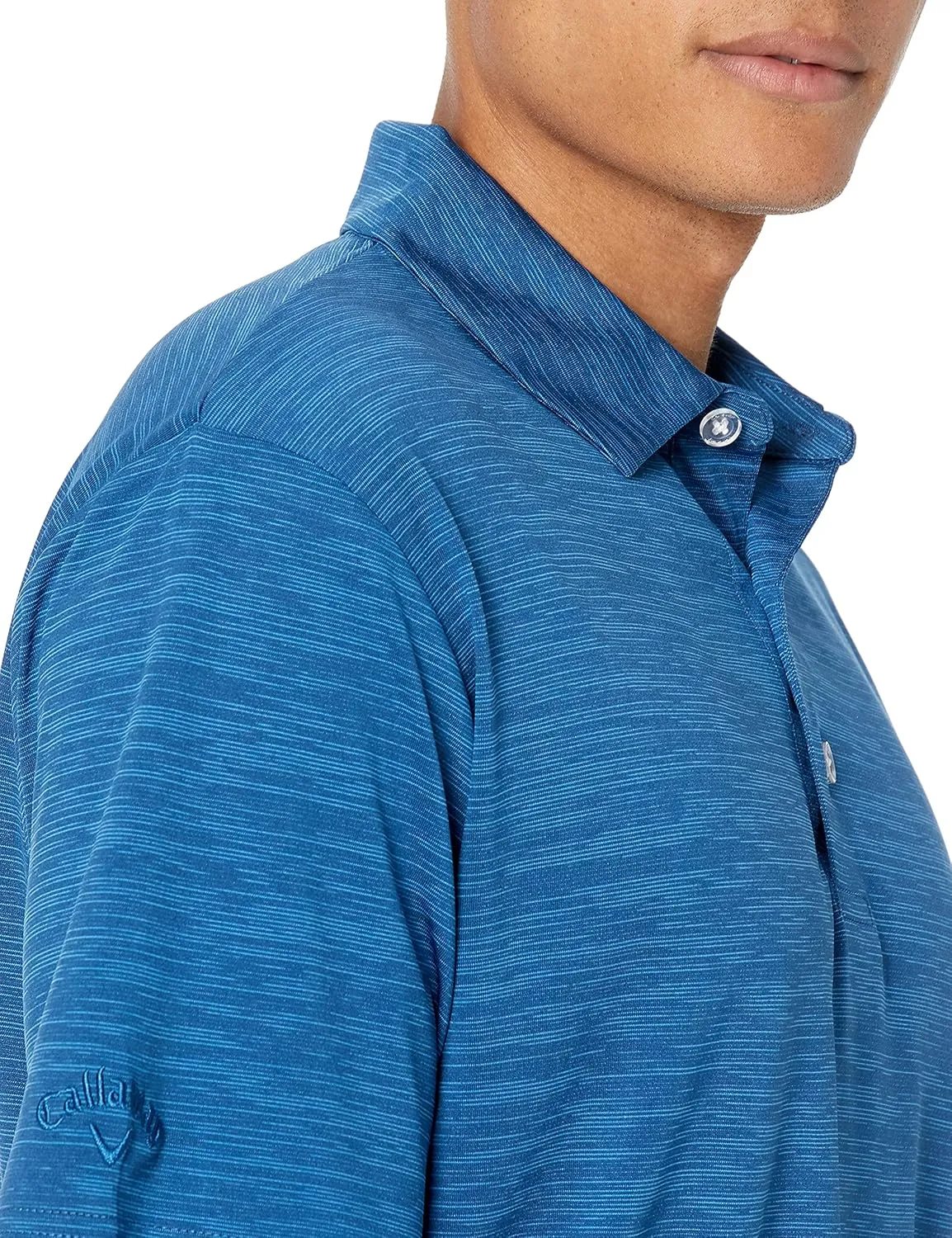 Callaway Broken Stripe Golf Polo, Sun Protection, Moisture-Wicking, Lightweight, Athletic Collared Shirts for Men