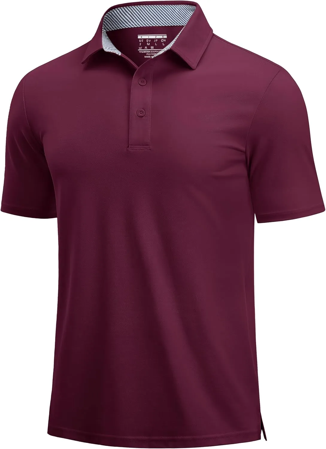 Cotrasen Men's Polo Shirts Short Sleeve Cotton Pique 3 Buttons Golf Shirts Classic Fit Casual Performance T-Shirt
