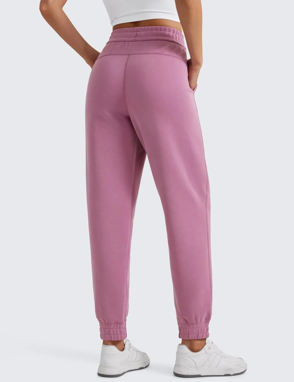CRZ YOGA SoftAura Sweatpants Women Modal Joggers High Waisted Lounge Travel Casual Sweat Pants with Pockets Cinch Bottom
