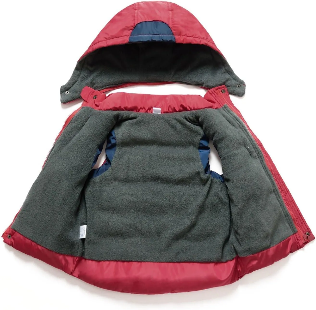 Happy Cherry Kids Winter Vest Detachable Hooded Horn Button Zipper Up Puffer Padded Waistcoat