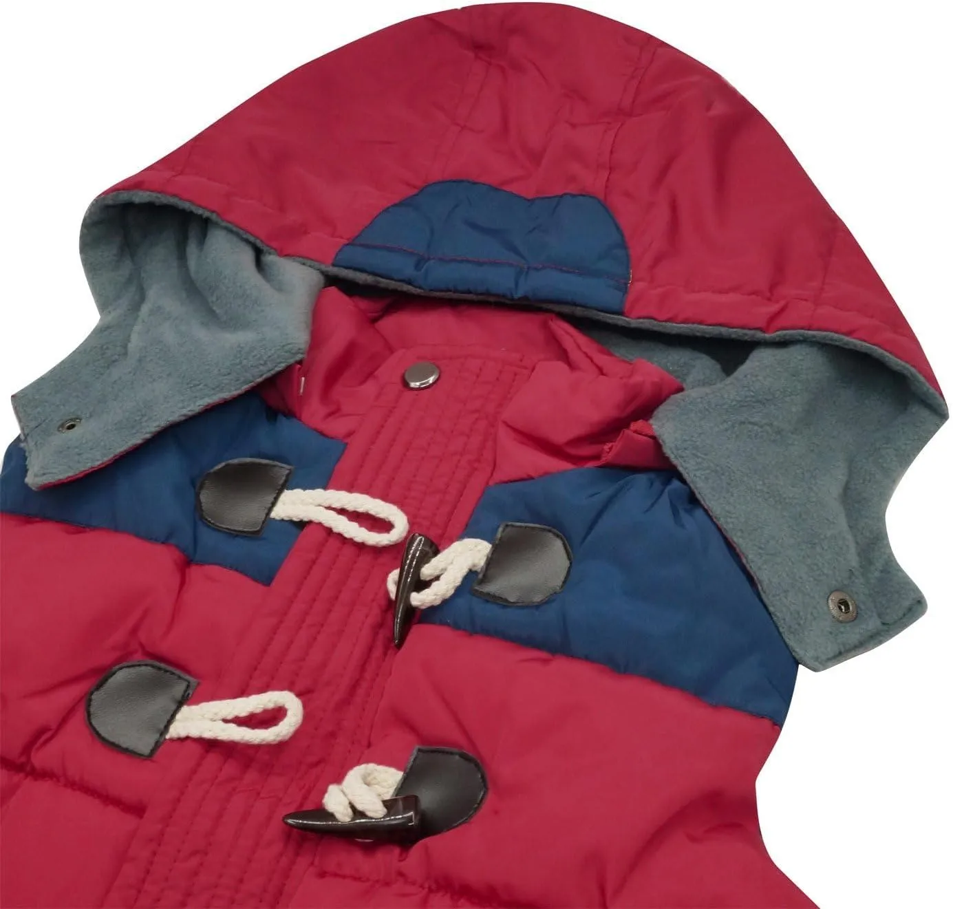 Happy Cherry Kids Winter Vest Detachable Hooded Horn Button Zipper Up Puffer Padded Waistcoat