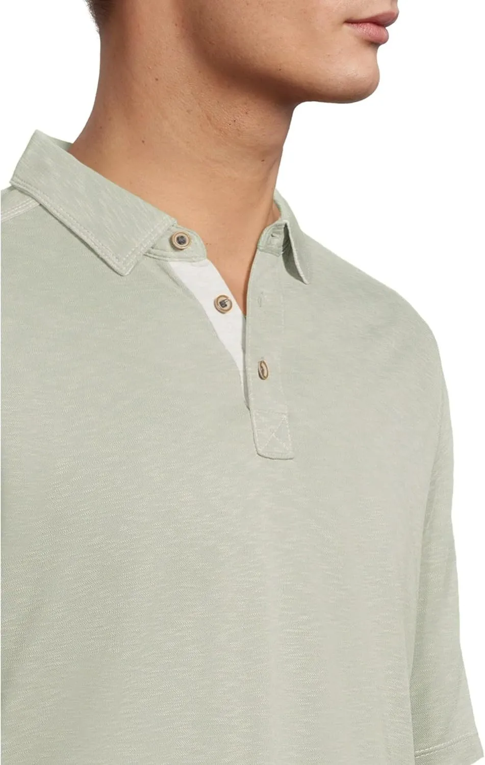 Johnston & Murphy Mens Vintage Slub Polo, Short Sleeve Collared Shirt for Men