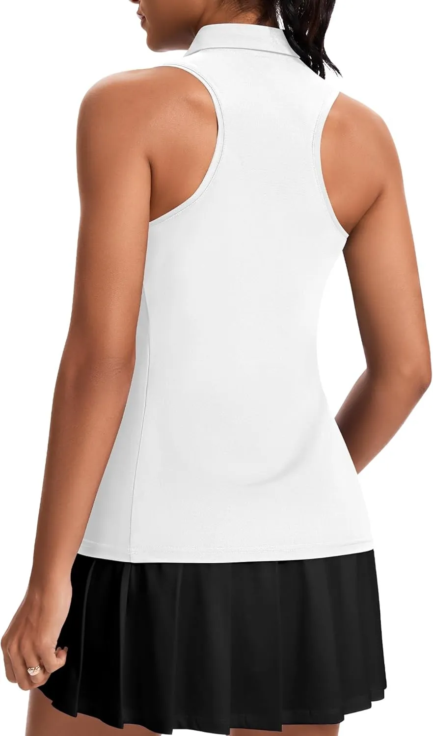 JoyGirl Womens Golf Shirt Sleeveless Polo Shirts Racerback Collared Tennis Shirt Zip up Quick Dry Athletic Tank Tops