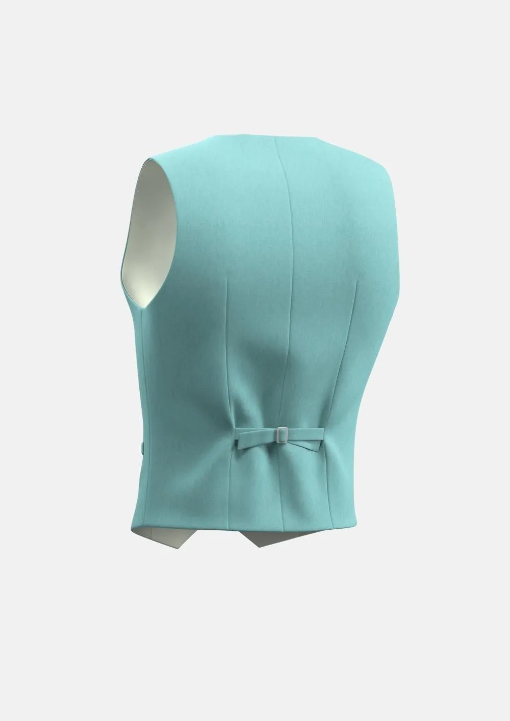 Light Teal Linen Blend Vest