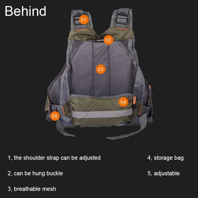 MANNER Outdoor Multifunctional Fishing Life Vest Swimming Life Jacket (Grey)