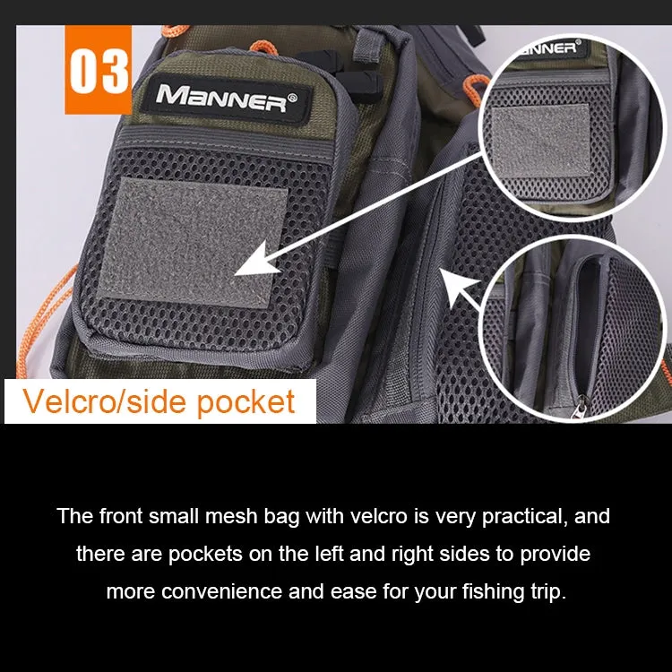 MANNER Outdoor Multifunctional Fishing Life Vest Swimming Life Jacket (Grey)
