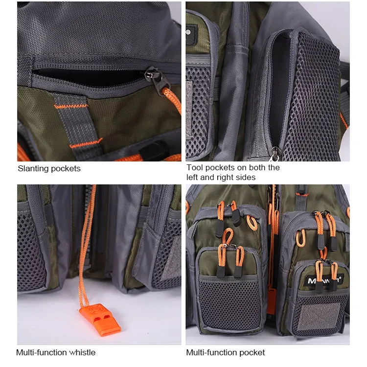 MANNER Outdoor Multifunctional Fishing Life Vest Swimming Life Jacket (Grey)