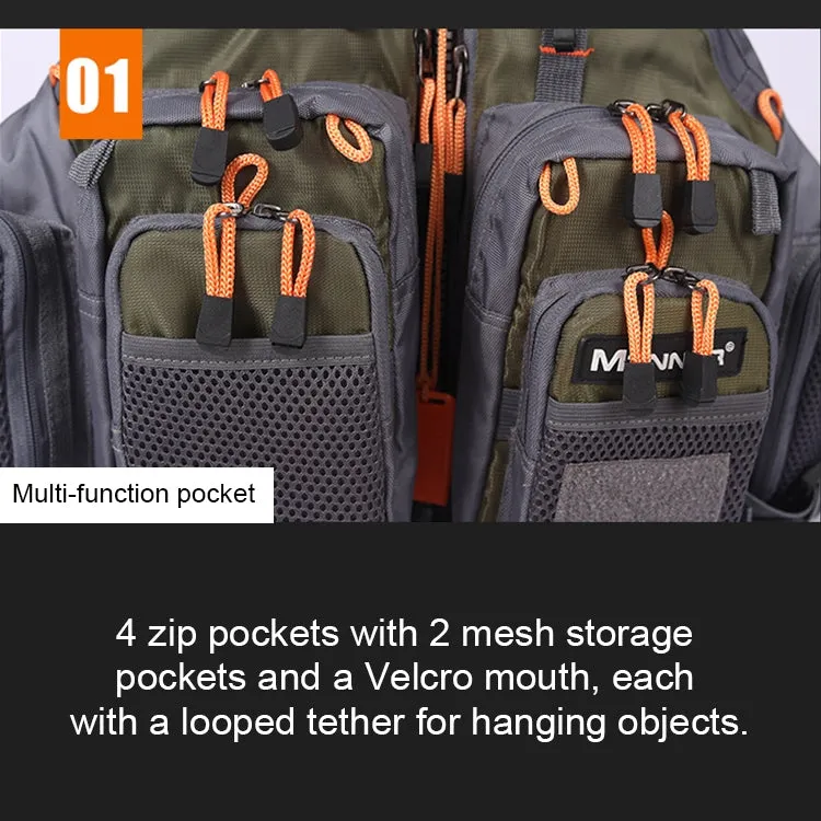 MANNER Outdoor Multifunctional Fishing Life Vest Swimming Life Jacket (Grey)