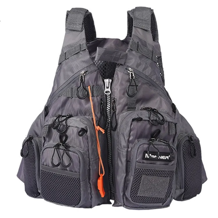 MANNER Outdoor Multifunctional Fishing Life Vest Swimming Life Jacket (Grey)