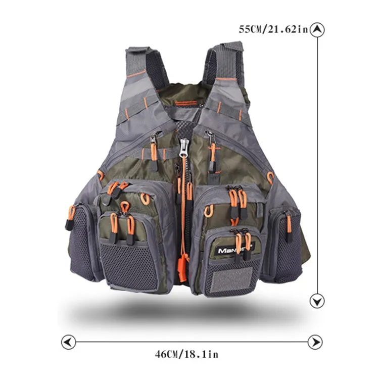 MANNER Outdoor Multifunctional Fishing Life Vest Swimming Life Jacket (Grey)