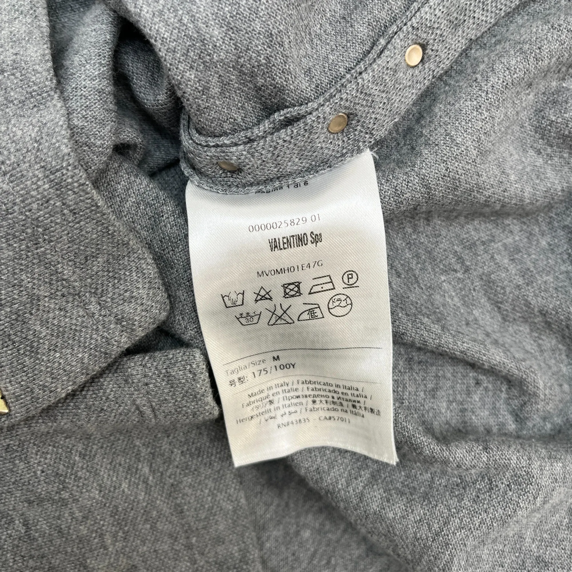 Men's Rockstud Polo Shirt Grey Size M