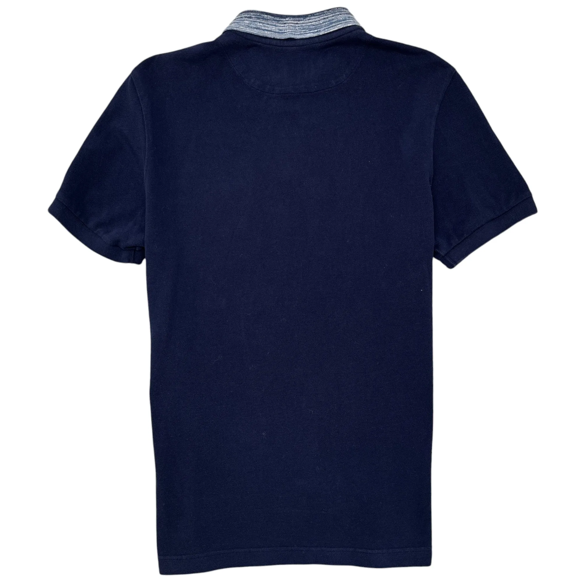 Men's Space Dye Collar Polo Shirt Navy Size M