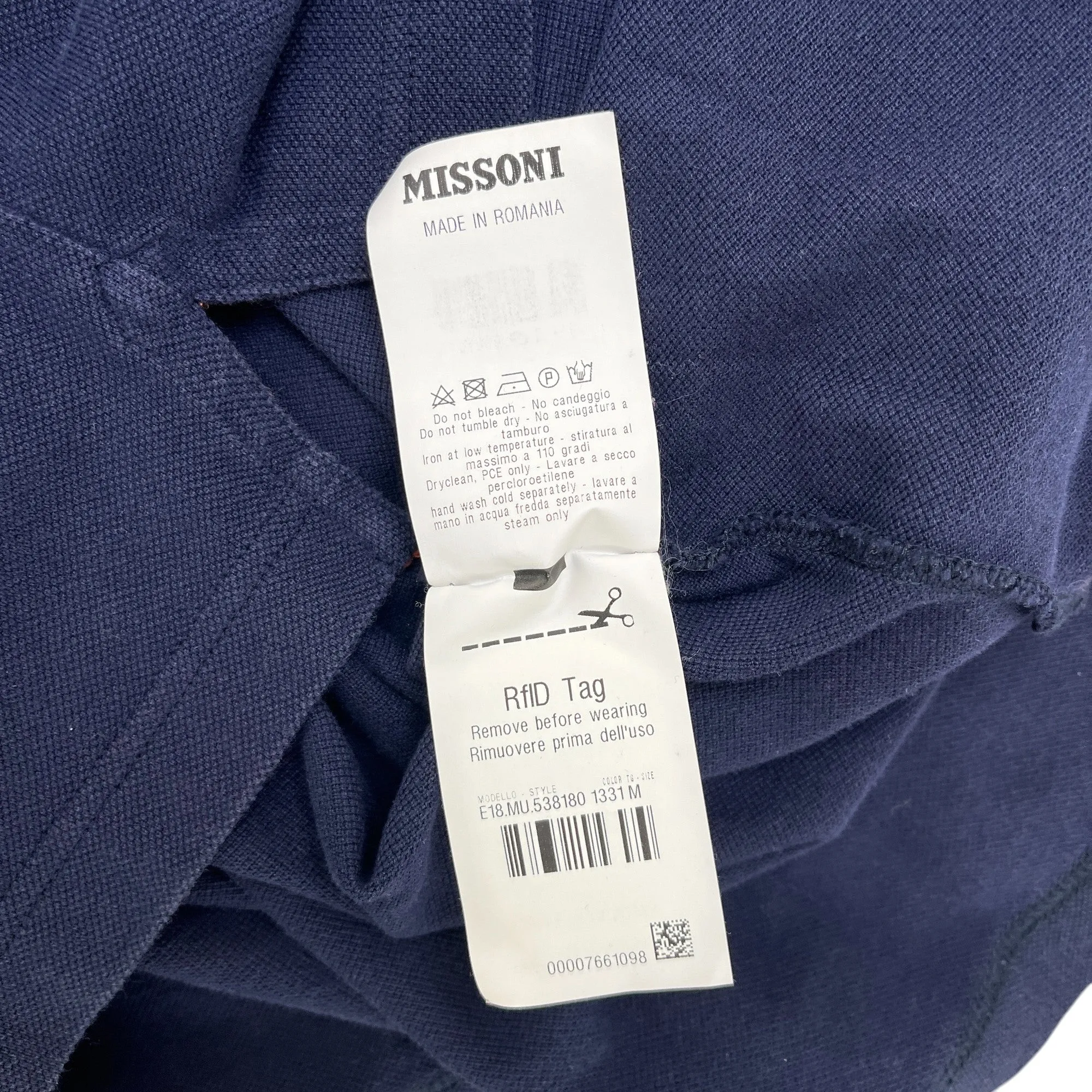 Men's Space Dye Collar Polo Shirt Navy Size M