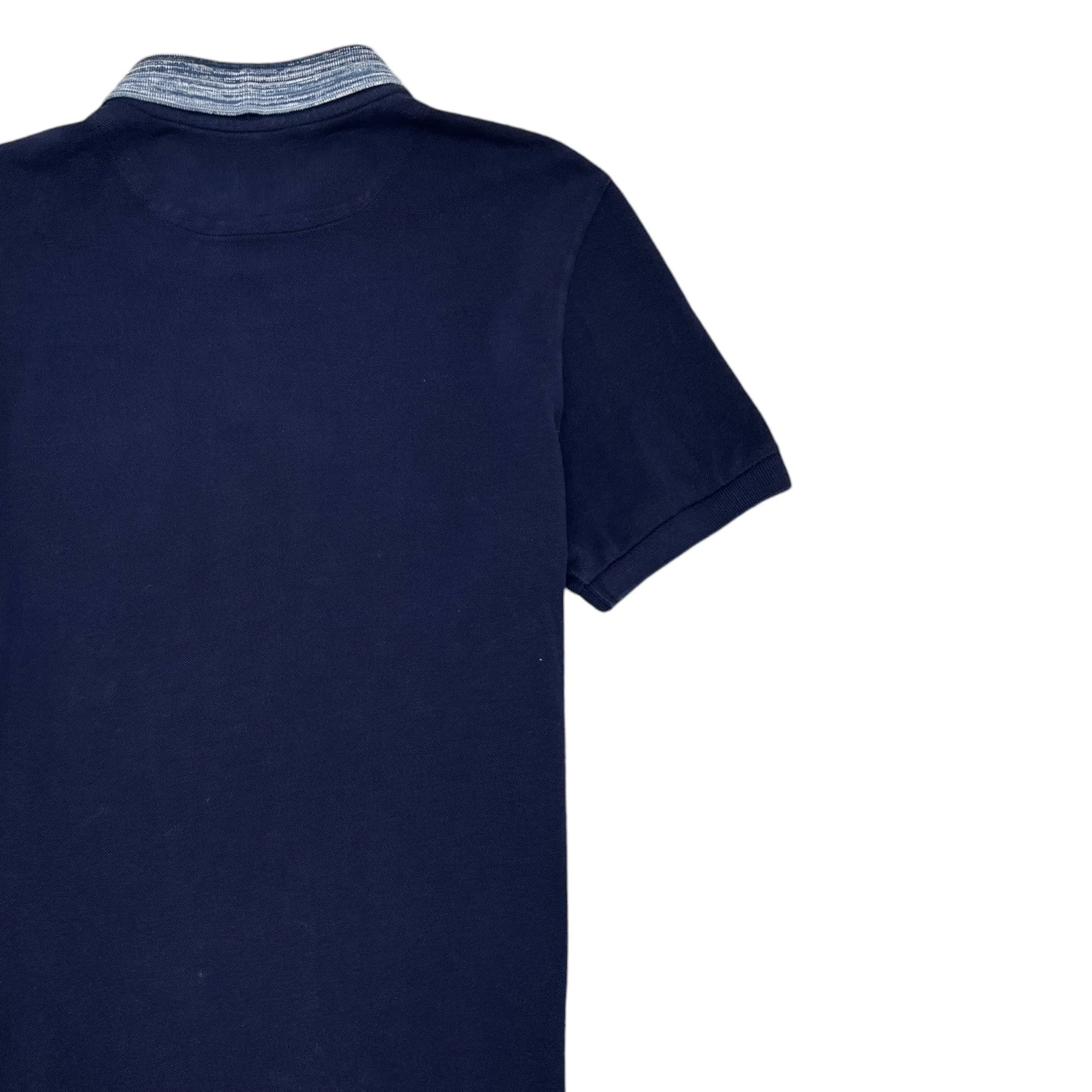 Men's Space Dye Collar Polo Shirt Navy Size M