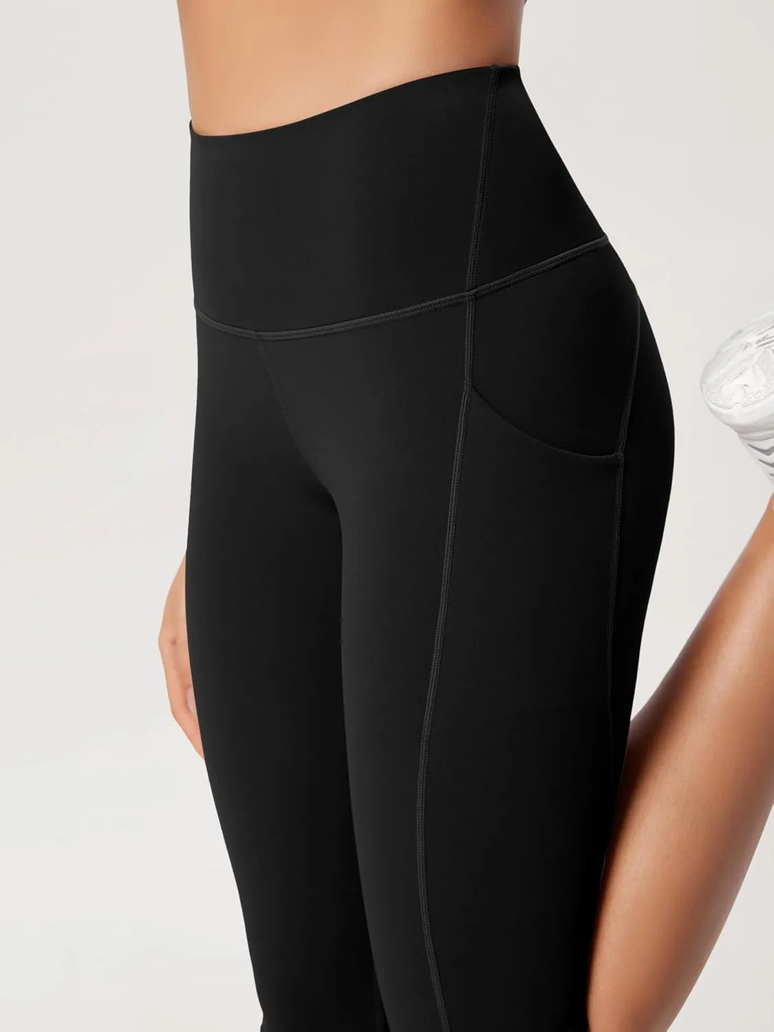 ODODOS 2-Pack High Waist Workout Capris with Pockets for Women, 14" / 19" Yoga Capri Leggings