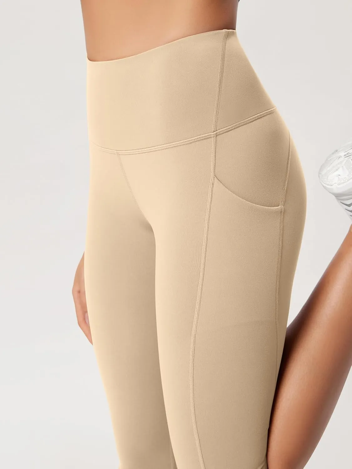 ODODOS 2-Pack High Waist Workout Capris with Pockets for Women, 14" / 19" Yoga Capri Leggings