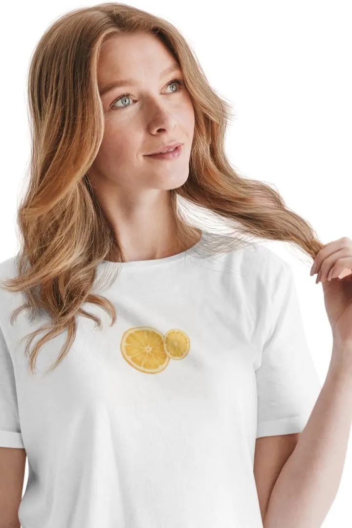 Orange Fruit Crop Tee & T-Shirt - Cute Citrus Graphic Crop Top, Aesthetic Summer Top, Retro Y2K Style Shirt