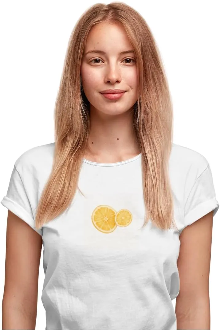 Orange Fruit Crop Tee & T-Shirt - Cute Citrus Graphic Crop Top, Aesthetic Summer Top, Retro Y2K Style Shirt
