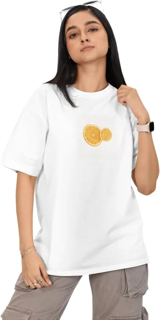 Orange Fruit Crop Tee & T-Shirt - Cute Citrus Graphic Crop Top, Aesthetic Summer Top, Retro Y2K Style Shirt