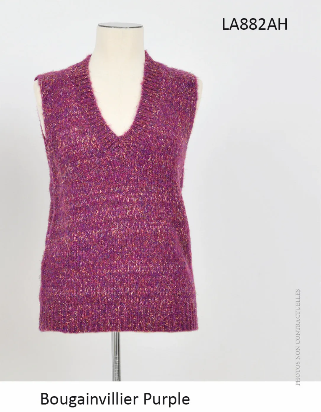 Sweater Vest in Bougainville Purple