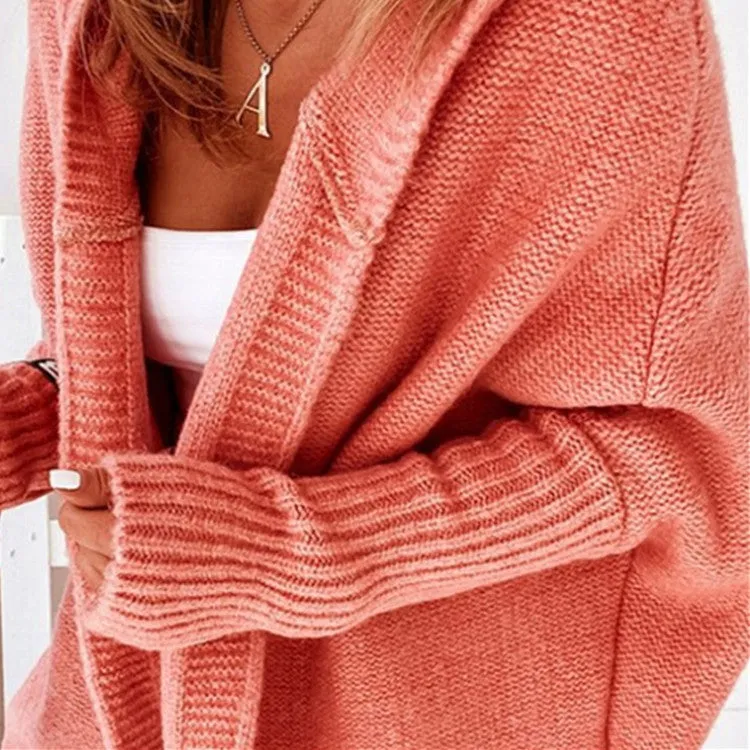 Toleet fall trends 2024 outfits Solid Open Front Hoodie Cardigan Sweater
