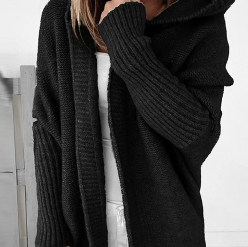 Toleet fall trends 2024 outfits Solid Open Front Hoodie Cardigan Sweater