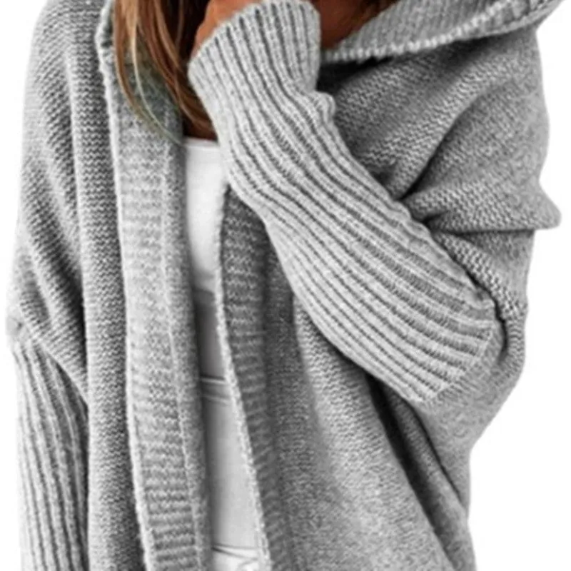 Toleet fall trends 2024 outfits Solid Open Front Hoodie Cardigan Sweater