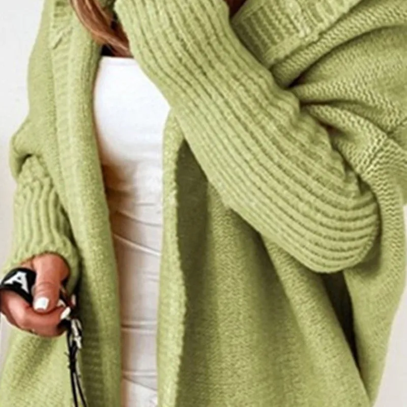 Toleet fall trends 2024 outfits Solid Open Front Hoodie Cardigan Sweater