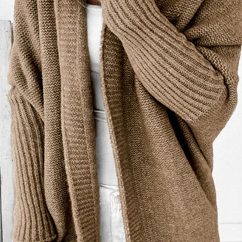 Toleet fall trends 2024 outfits Solid Open Front Hoodie Cardigan Sweater