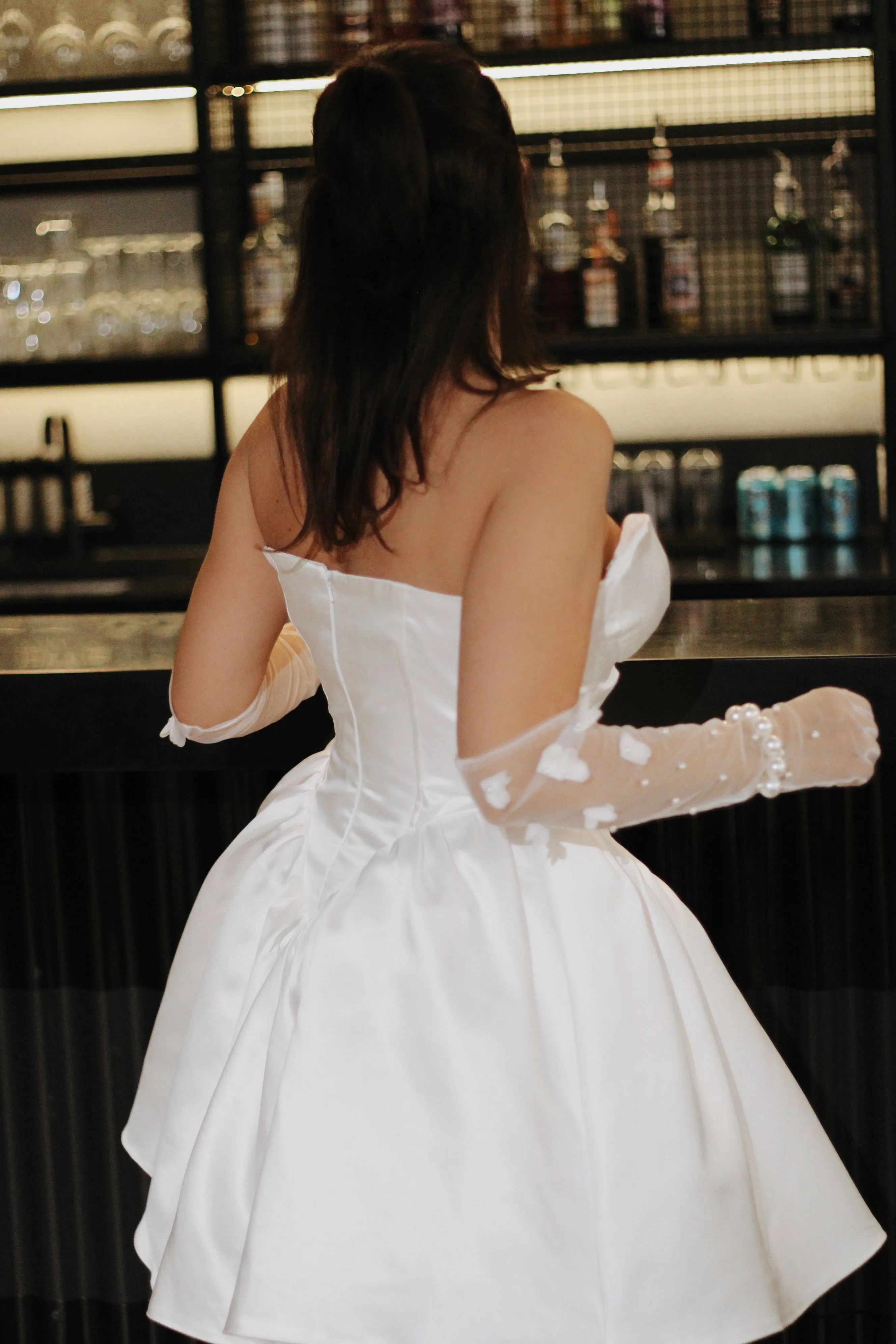 Try at Home - Lola Mini Satin Wedding Dress