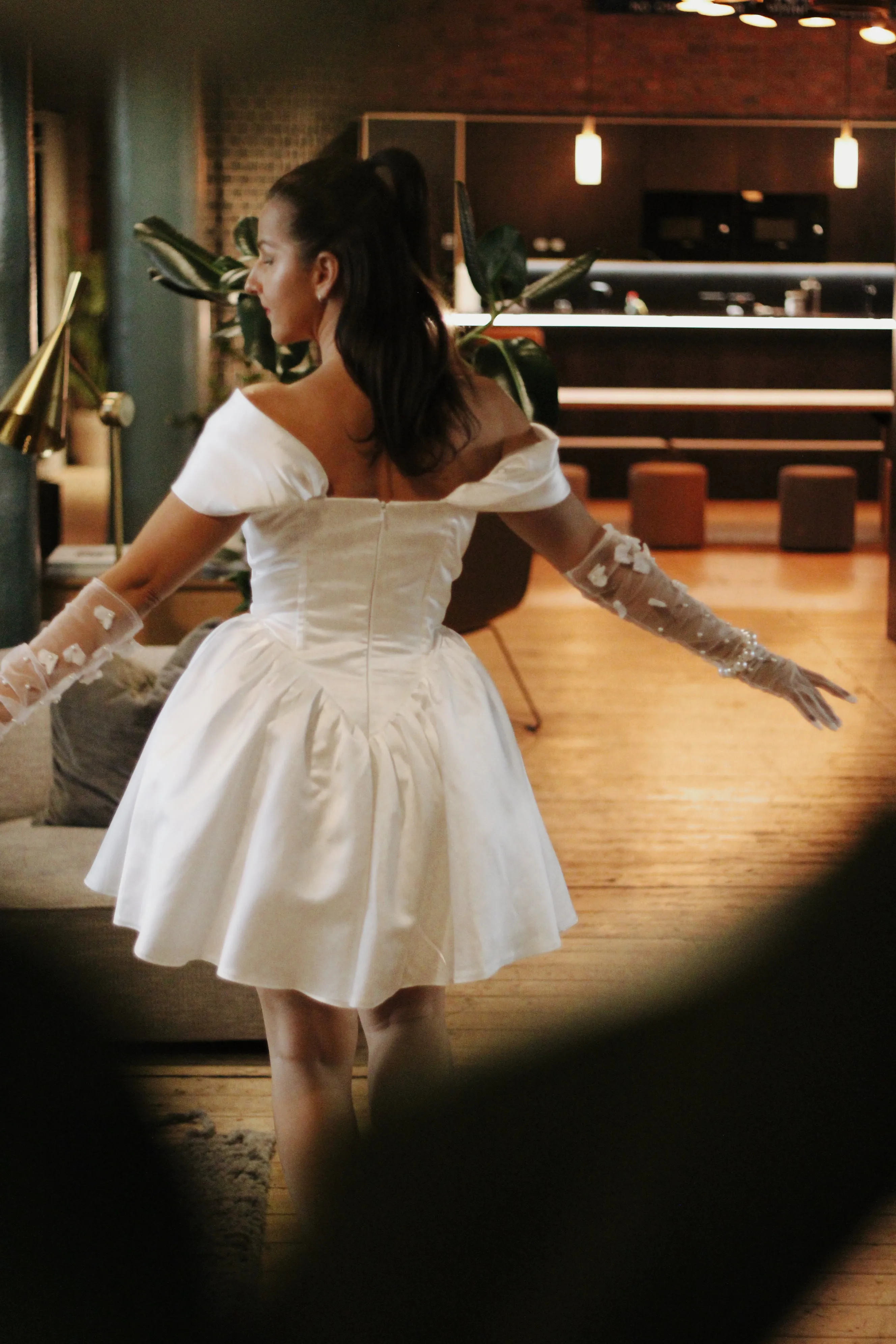 Try at Home - Lola Mini Satin Wedding Dress