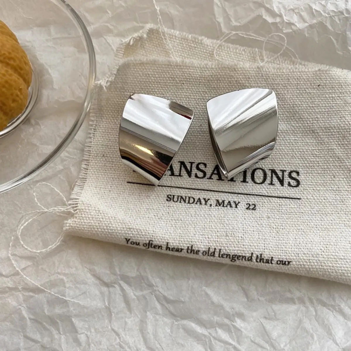 Unique Abstract Earrings For Women,Geometric Statement Stud Earring Large Hypoallergenic Earring for Gift