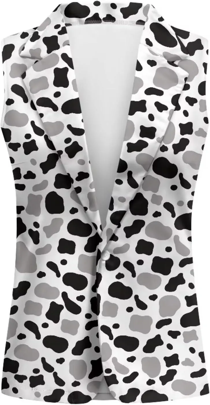 Women Siut Vest Blazer Tops V Neck Sleeveless Jackets Lapel Collar One Button Holiday Waistcoat