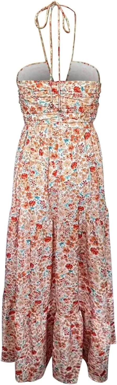 Women's Suspender V Neck Long Patchwork Dress Temperament Off Shoulder Casual Dresses Cute Summer Cute Winter Dresses